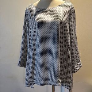 Roz  & Ali Woman’s Plus Size 3x Black and White Blouse